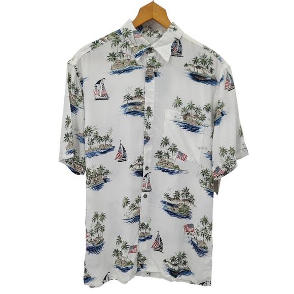 Island shores Other - Island Shores Patriotic tropical Hawaiian Shirt Mens Small Resort Wear Vacation
